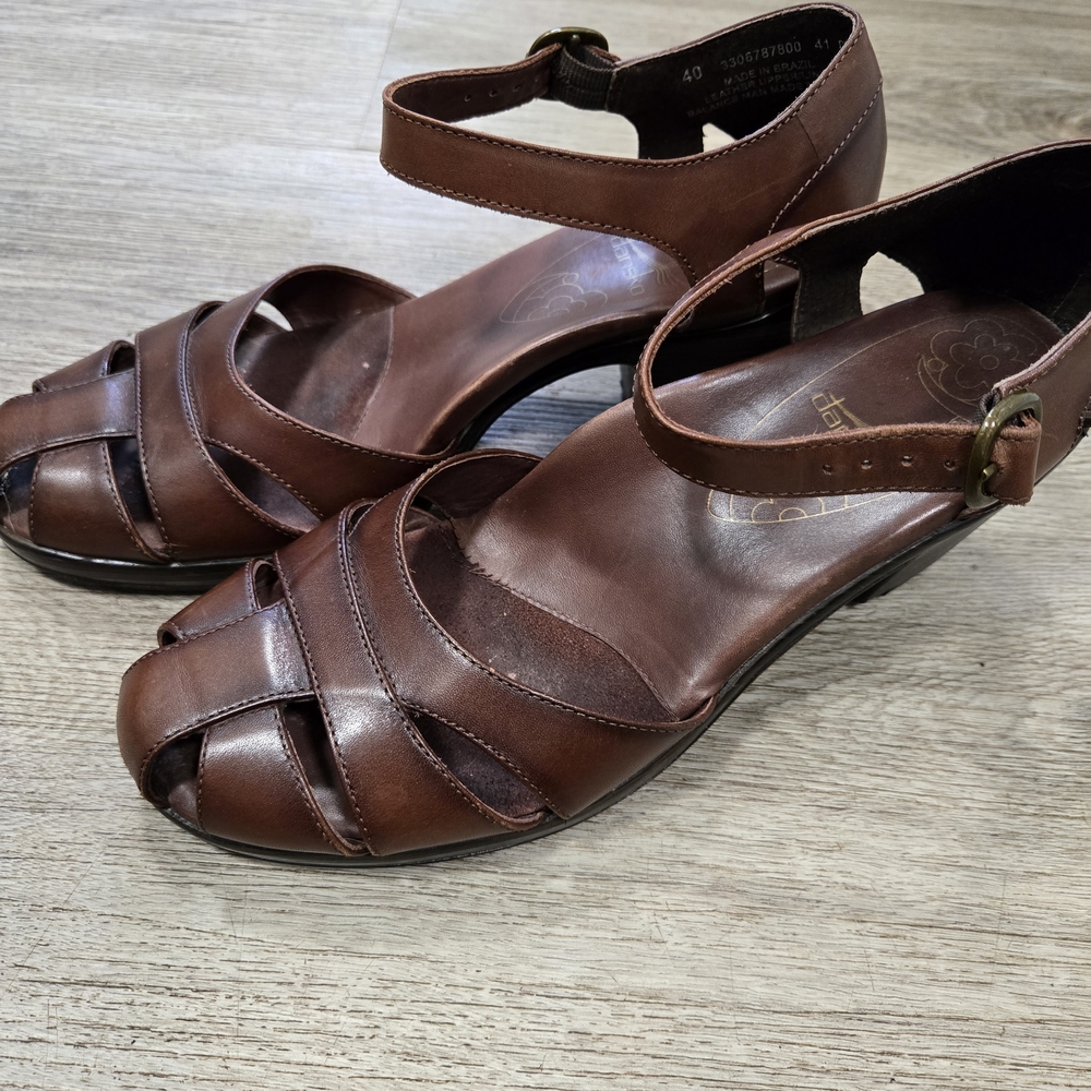 Dansko Bliss Brown Leather Sandals Women 40